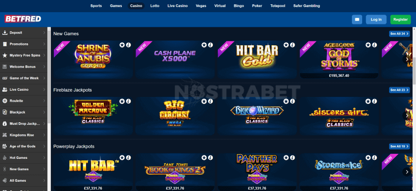 betfred casino games