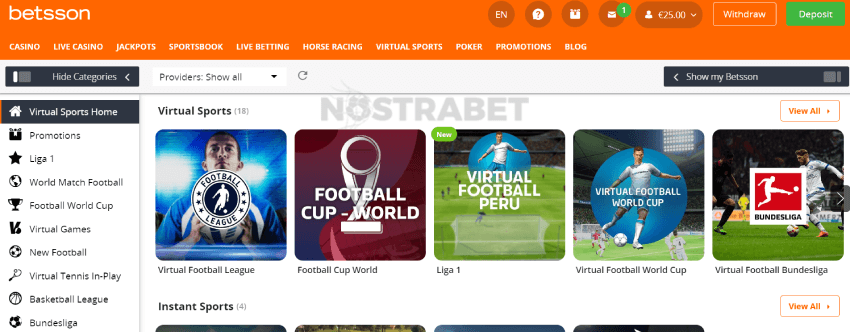 Betsson virtual sports