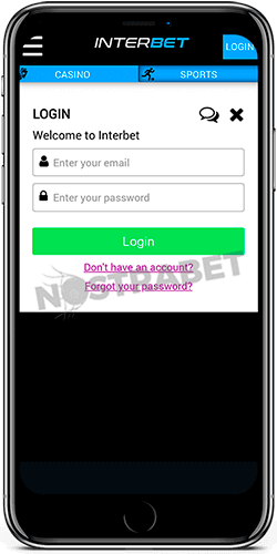 Interbet mobile login for iPhone