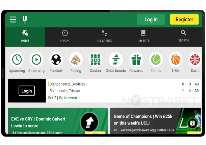 mobile website version of unibet