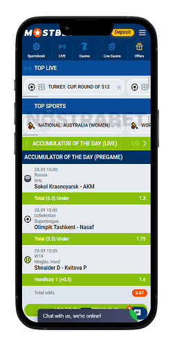 mostbet mobile app ios live betting