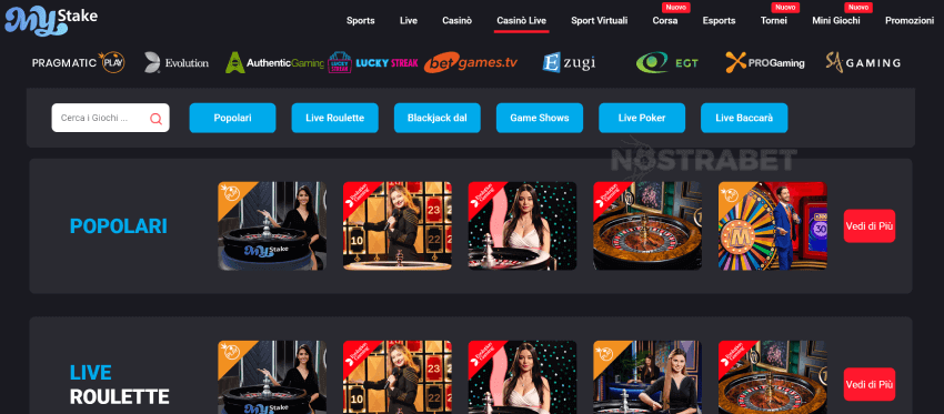 Casinò dal vivo MyStake