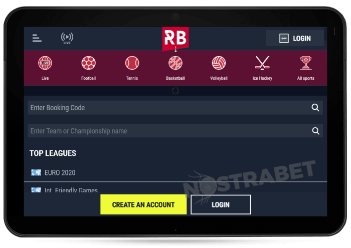 Rabona Mobile Version on Tablet