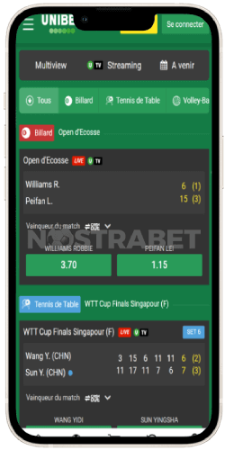 paris en direct sur l'application unibet ios