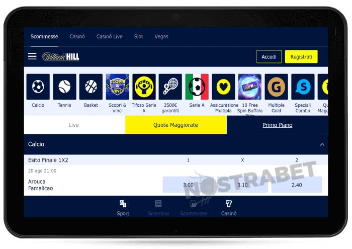 sito web mobile william hill